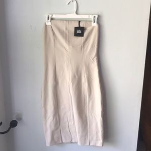 Jarbo short bandeau dress size xs zipper up side color eggshell